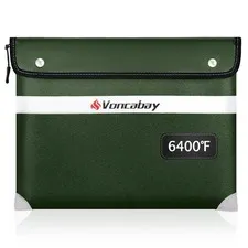 6400℉ Fireproof Document Bag Waterproof Reflective Strip 14.2"x11" Money Safe 