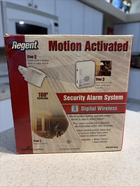 Regent Motion activated security alarm digital 180°  wireless NEW