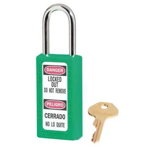 MasterLock Safety 411 Series Zenex Thermoplastic Padlock, Green, 1-Count