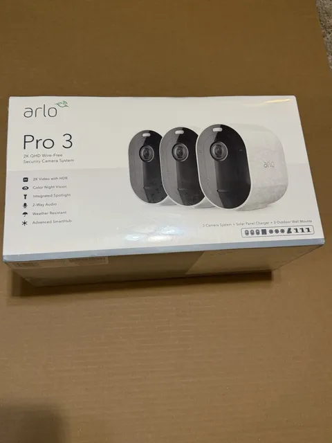 arlo pro 3 camera system 2k QHD Wire Free 3 Cameras New Factory Sealed Free Ship