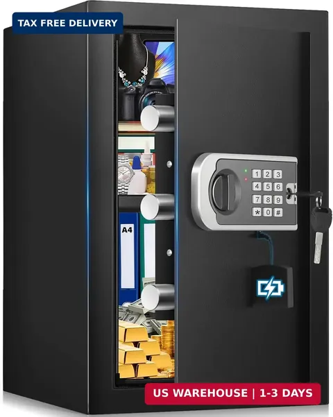 [16.54" Tall] Safe Box, 2.8 Cuft Home Safes With Fireproof Bag
