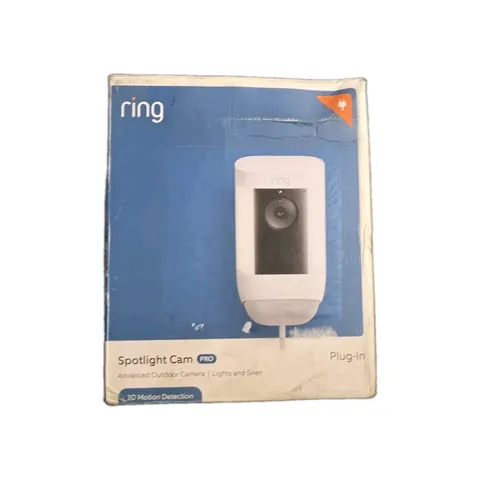 Ring Spotlight Cam Pro Plug-In Outdoor Security Camera 3D Motion White NEW