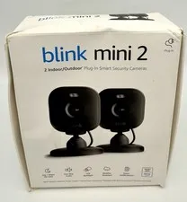 Blink Mini 2 1080p Wi-Fi Indoor Security Camera  Black Pack of 2  Newest Gen.