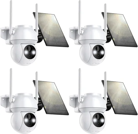Solar Security Camera Wireless Outdoor, 2K HD Color Night Vision Home Security C