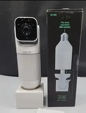 Wyze - 2k Smart Lightbulb WI-Fi Security Camera with Color Night Vision & Dim...