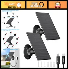2W Solar Panel for Outdoor Security Cameras, USB/Type-C Charger, IP65 Waterproof