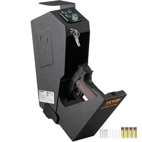 VEVOR 1-Gun Biometric Safe w/ 3 Quick Access: Fingerprints, Passwords, Keys