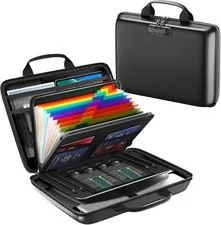 Fireproof Document Box, Hard Case Fireproof File Organizer with Lock and 13 Home