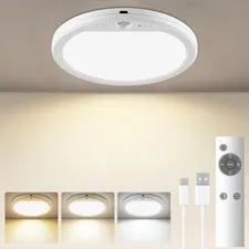 Meliya Rechargeable Motion Sensor Ceiling Light with 7 Inch-1 Pack, White