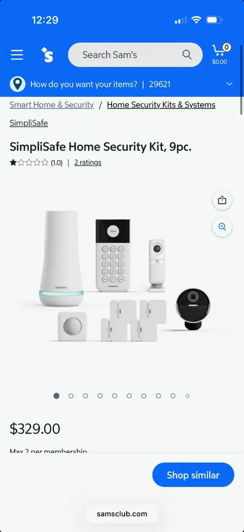 SimpliSafe 9pc Wireless Wi-Fi Security Kit Keypad, Base, Motion & Entry Sensors