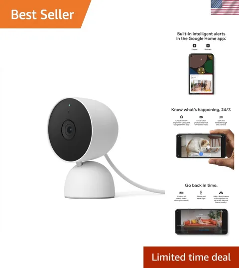 indoor Nest Security Cam 1080p Wired - 2nd Generation - Snow