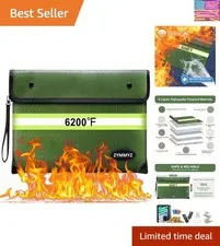Fireproof Bag for Documents 6200°F Heat Insulated,Non-Itchy Fire Proof Money ...