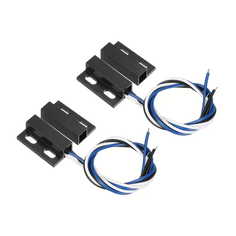 Magnetic Reed Switch 2 Pack NC NA Wired Surface Mounted Black