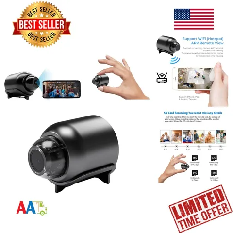 Mini WiFi Camera 1080P Night Vision 160° Wide-Angle Motion Detect Smartphone