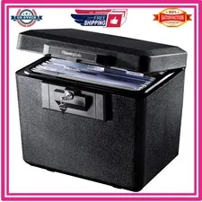 SentrySafe 1170 Fireproof Document Box Key Lock 0.61 Cubic Feet Black Safe