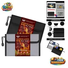 2-Pack Fireproof Waterproof Small Money Bag - 8.1" × 4.8" Safe Document Storage