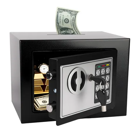 MAESTON Mini Electronic Safe Box with Digital Keypad and Keys, 0.23 Cubic, 9....