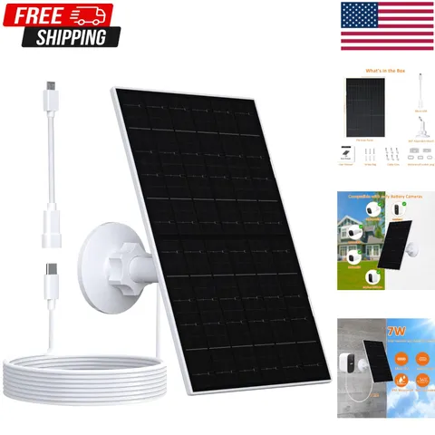 7W Solar Panel Charger for Eufy Security Cameras - Weatherproof & Efficient