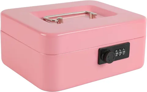 Steel Cash Box Safe with Combination Lock,Money Safe Box with Removable Coin Tra