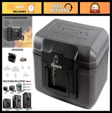 Fireproof Safe Lock Box for Home & Travel - Secure Money & Documents, 0.18 Cu Ft