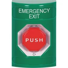 SAFETY TECHNOLOGY INTERNATIONAL SS2109EX-EN Emergency Exit Push Button,Green,SPD