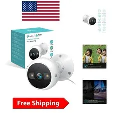 Kasa 2K+ Outdoor Wired Security Camera - Waterproof, Night Vision & 2-Way Audio