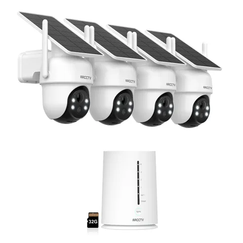ARCCTV 4MP Outdoor Security Camera System 5G Wifi Solar Wireless Battery 360°PTZ