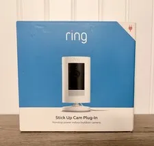 Ring Stick Up Cam Indoor Outdoor 1080p Wi-Fi Plug-In Security Camera White