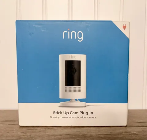 Ring Stick Up Cam Indoor Outdoor 1080p Wi-Fi Plug-In Security Camera White
