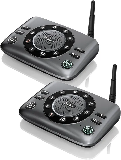 Wuloo Upgrade Two Way Audio Hands-Free Intercoms Full Duplex Room to Room 2-Pack