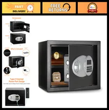 Steel Security Safe with Electronic Keypad - Lock Box for Secure Document Storag