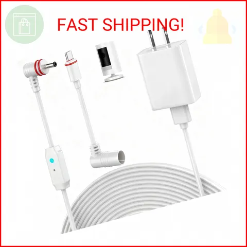 25FT Power Cord Compatible with Ring Spotlight Cam Pro(Battery), Stick Up Cam Ba