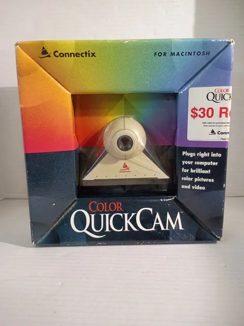 Vintage Webcam Connectix Color QuickCam for Macintosh computer desktop 
