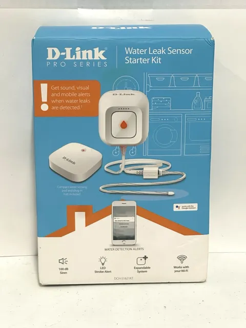 D LINK  WiFi Water Leak Sensor Starter Kit DCH-S1621KT COMPLETE