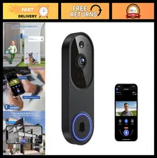 1080P Wireless Doorbell Camera, Indoor/Outdoor Security, Night Vision, Motion De