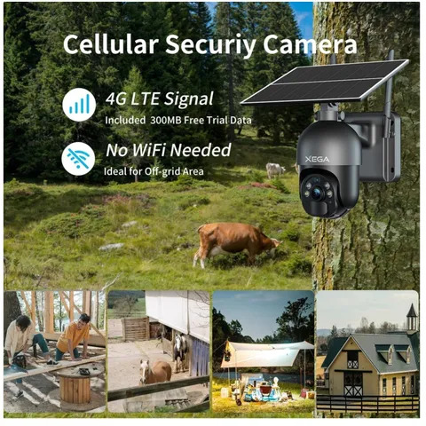 Wireless Outdoor Camera Solar Powered | 2K HD PTZ 360° View