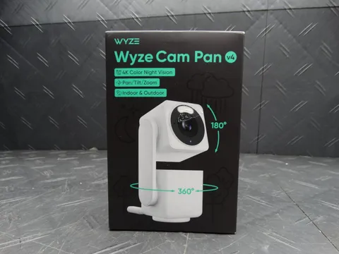Wyze Cam Pan v4, 4K UHD Indoor/Outdoor, Plug-In, Pan/Tilt Security Camera White