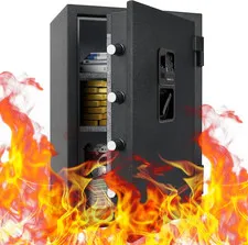 3.5 Cu Ft Biometric Fireproof Safe Box, Finger Vein Fire Resistant Security Safe