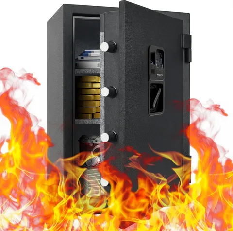 3.5 Cu Ft Biometric Fireproof Safe Box, Finger Vein Fire Resistant Security Safe