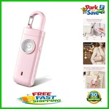 Pink 130dB Personal Alarm Keychain with Clip-On Design for Women’s Safety