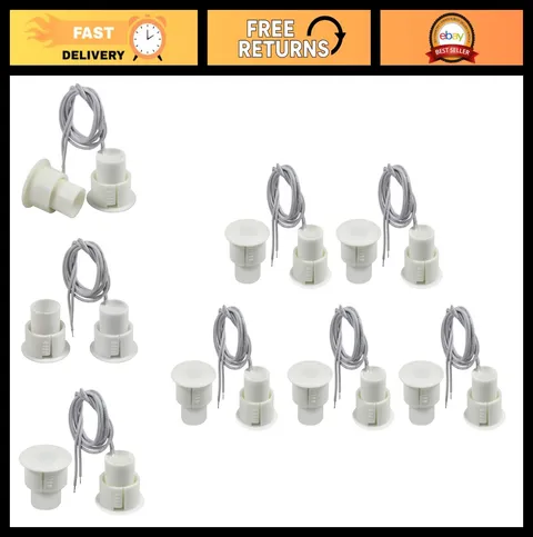 5pcs Recessed Door Contacts NC Security Alarm Sensors Magnetic Reed Switch 3/4