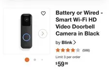 Pre-owned Blink Black Video Doorbell (Model BDM00200U) READ!