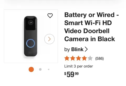 Pre-owned Blink Black Video Doorbell (Model BDM00200U) READ!