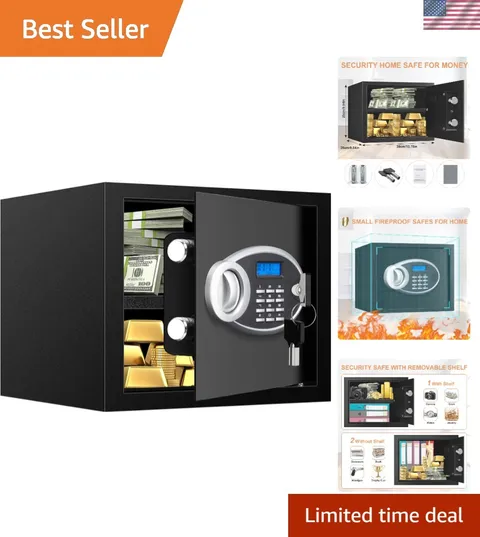 1.2 Cuft Safe Box Fireproof Waterproof for Home, Fire proof Safes with Digita...