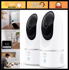2K Indoor Security Camera Kit, 2-Pack with Pan & Tilt, Smart Home Surveillance