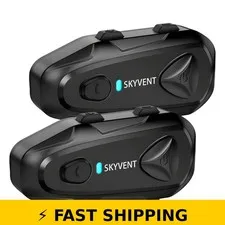 SKYVENT Q4 Motorcycle Bluetooth Intercom Headset, Dual Pack