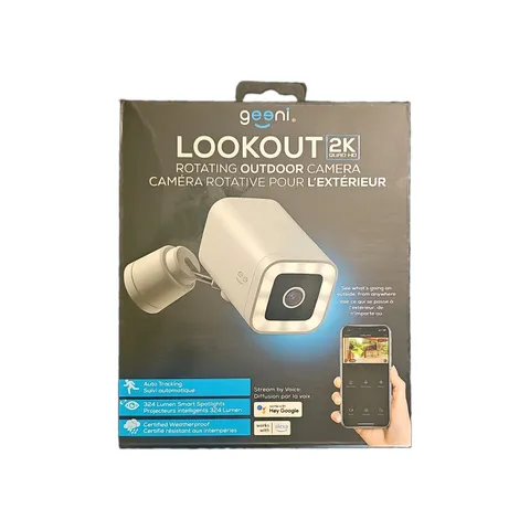 Geeni Lookout 2K Outdoor rotating Security Camera WiFi - New