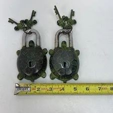 2X - Handmade Vintage Style Tortoise shape Padlock with 2 Key Working Functional