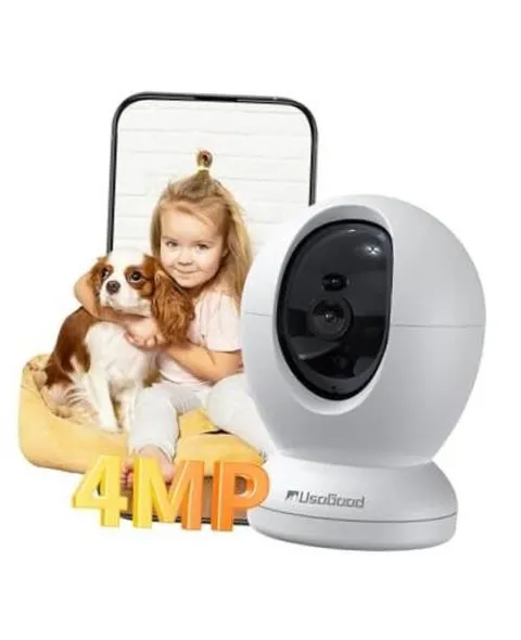 4MP Indoor Security Camera,360°Pet Camera Indoor,Baby Monitor with Phone White