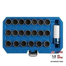 WINTOOLS Compatible for 21PC Master Lock Wheel Nut Stud Key Set Removal